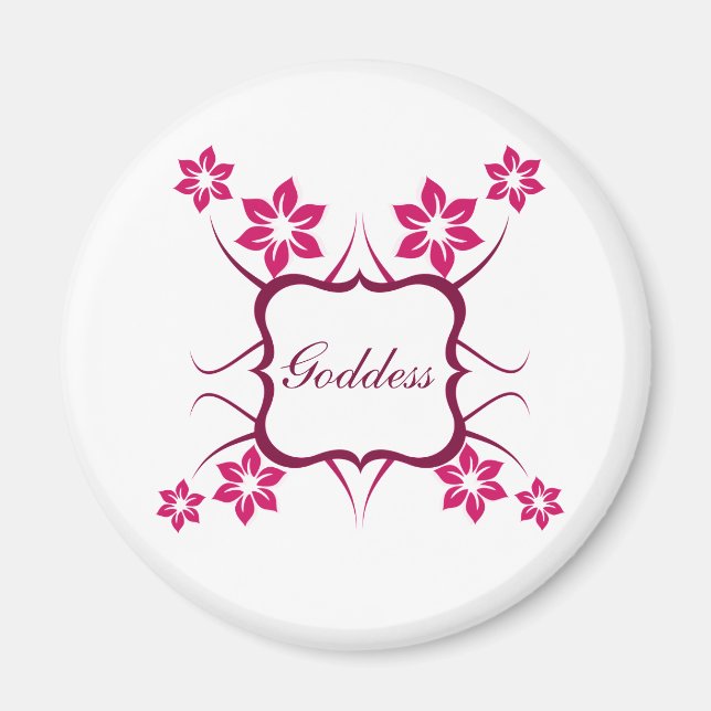 Goddess Blommigt Magnet, Magenta Magnet (Framsidan)