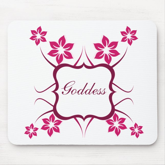 Goddess Blommigt Mousepad, Magenta Musmatta (Framsidan)