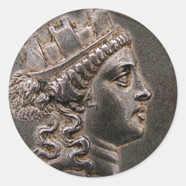 Goddess Cybele Tetradrachm Runt Klistermärke (Framsida)