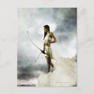 Goddess Diana med båge och pil Vykort