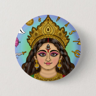 Goddess Durga Button Knapp