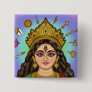 Goddess Durga Button Knapp