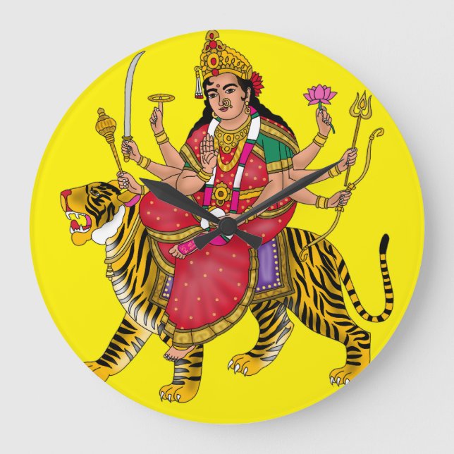 Goddess Durga Clock Stor Klocka (Framsida)