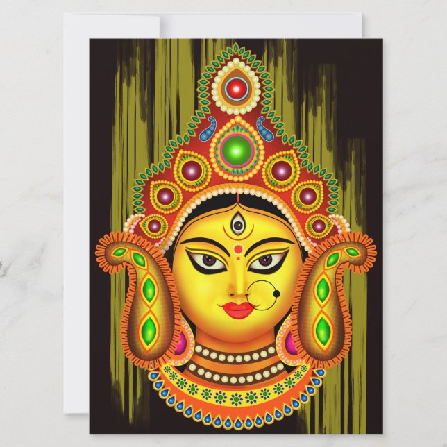 Goddess Durga (Dussehra Festival) Inbjudningar (Framsida)