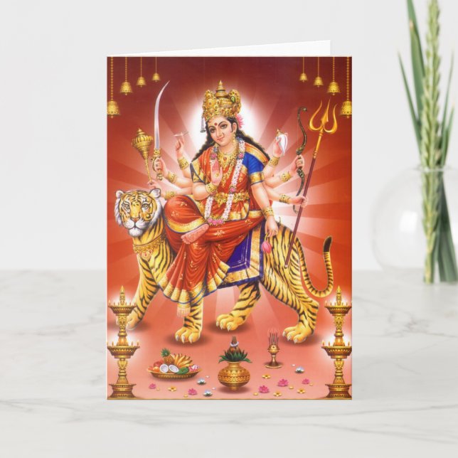 Goddess Durga (Hindu guddess) Kort (Framsida)