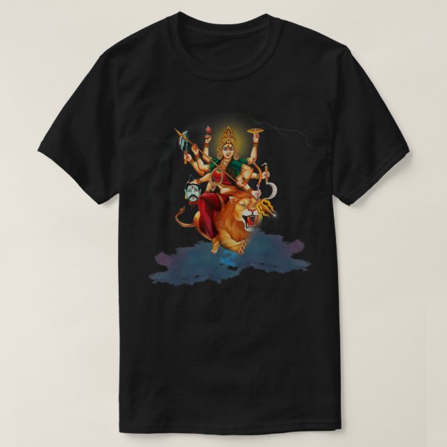 Goddess Durga Hindu Religion Durga mata Maa Yoga T Shirt (Design framsida)