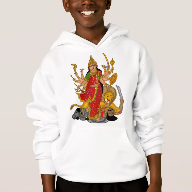 Goddess Durga Hoodie T Shirt (Framsida)