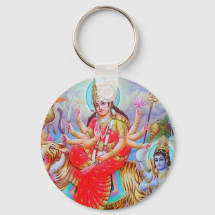 Goddess Durga Ji Painting Nyckelring