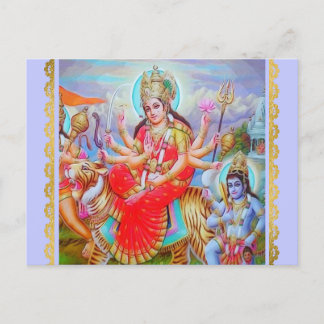 Goddess Durga Ji Painting Vykort