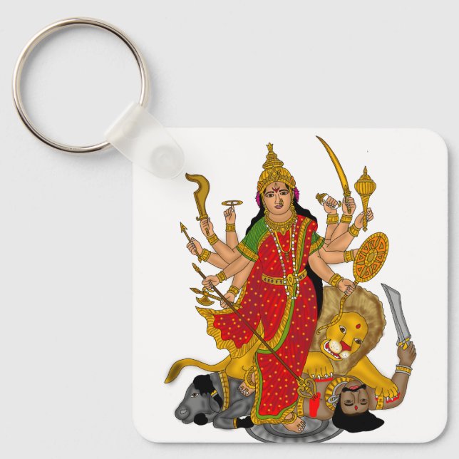Goddess Durga Keychain Nyckelring (Framsida)