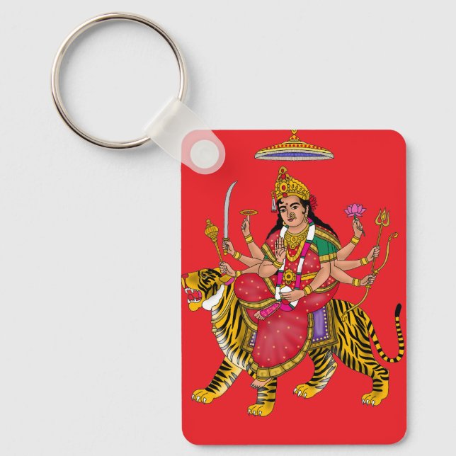 Goddess Durga Keychain Nyckelring (Framsida)