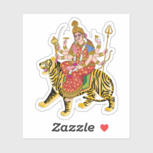 Goddess Durga Square Stickers Hindu Maa Durga Klistermärken