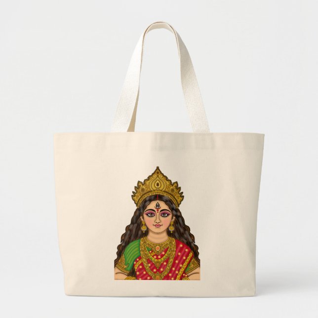 Goddess Durga Tote Bag Jumbo Tygkasse (Framsidan)