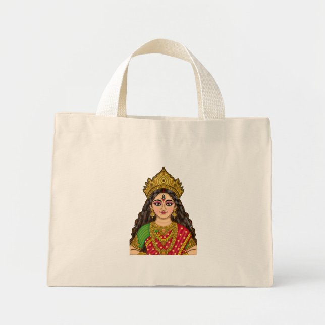 Goddess Durga Tote Bag Mini Tygkasse (Framsidan)