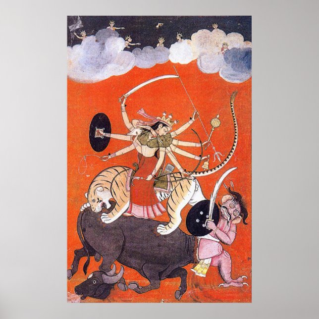 Goddess Durga utkämpade Mahishasura Poster (Framsidan)