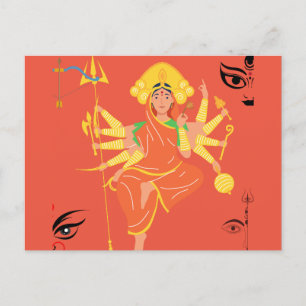 Goddess Durga Vykort