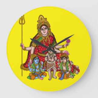 Goddess Durga Wall Clock Stor Klocka
