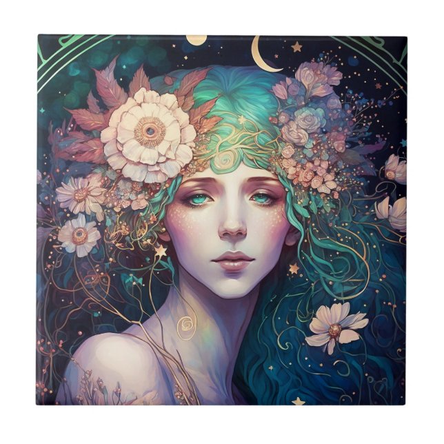 Goddess Fantasy Art Ceramic Tile Kakelplatta (Framsidan)