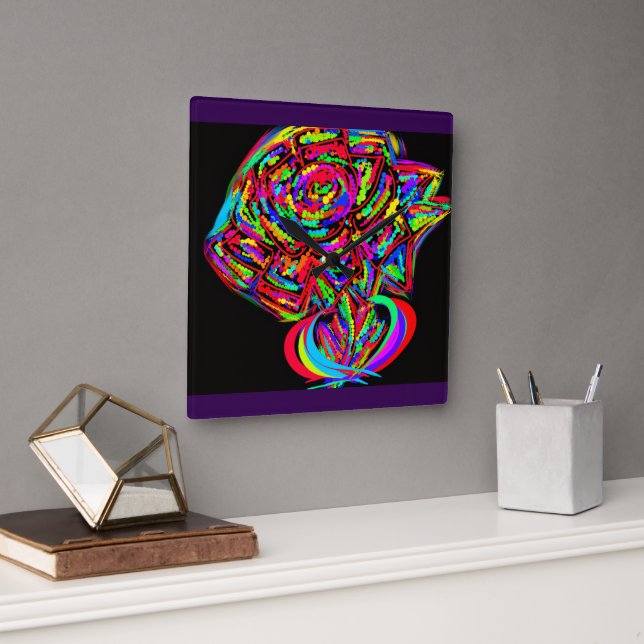 Goddess Flower  Fyrkantig Klocka (Kontor)