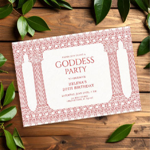 Goddess Födelsedagsfest med Rosa Temple Inbjudningar