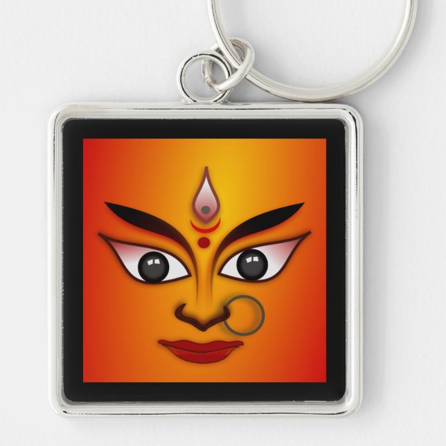 GODDESS FYRKANTIG SILVERFÄRGAD NYCKELRING (Framsidan)