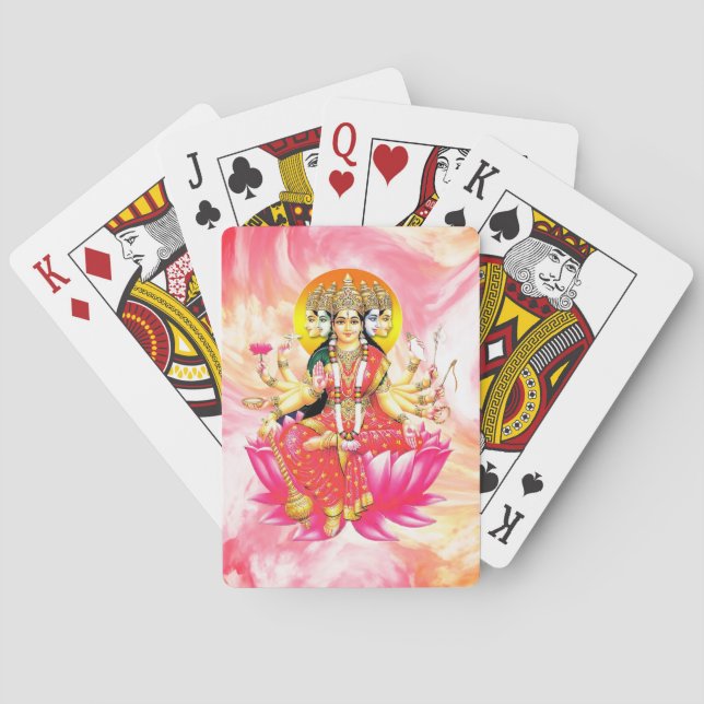 Goddess Gayatri Devi Hindu Gudom Casinokort (Baksidan)