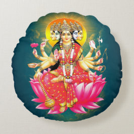 Goddess Gayatri Devi Hindu Gudom Rund Kudde