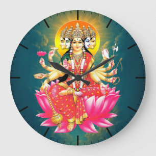 Goddess Gayatri Devi Hindu Gudom Stor Klocka