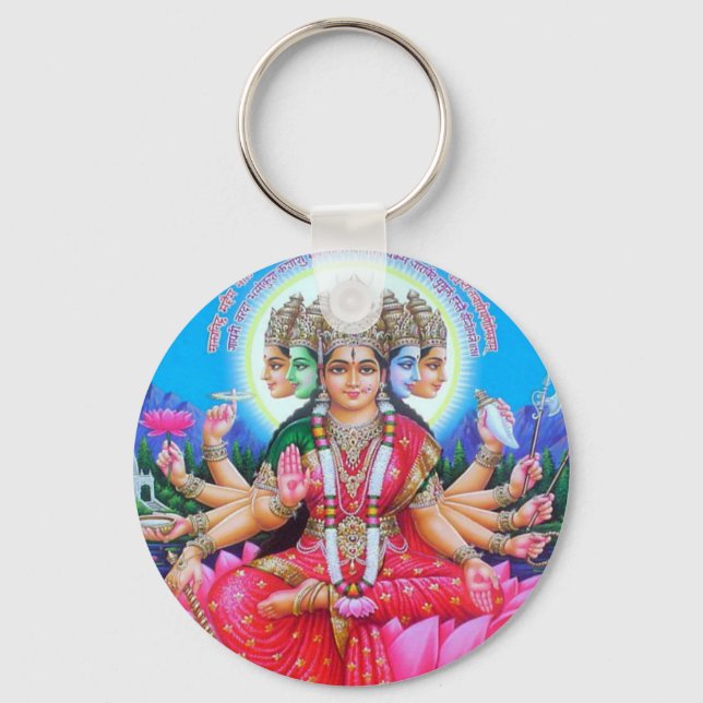Goddess Gayatri Devi Nyckelring (Framsida)