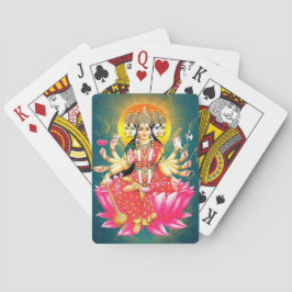 Goddess Gayatri Devi om Lotus Hindu Gudom Casinokort