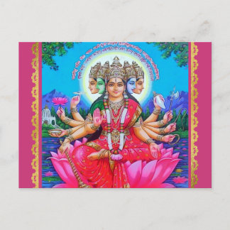 Goddess Gayatri Devi Veda Mata Gudom Vykort