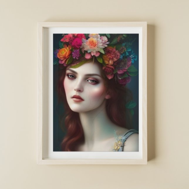 Goddess gudinna Kärlek Stunning Flower Porträtt Poster (Skapare uppladdad)