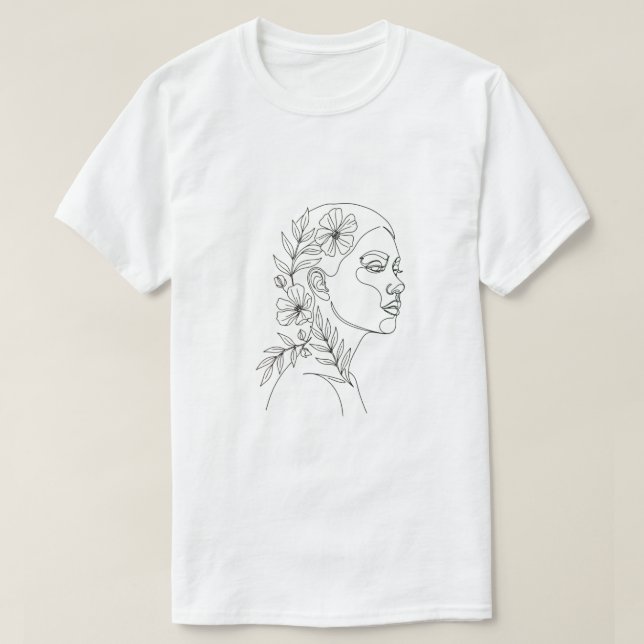 Goddess gudinna Vår Line Art T Shirt (Design framsida)