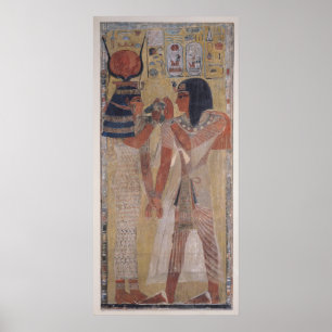 Goddess Hathor placerar den magiska kragen Poster