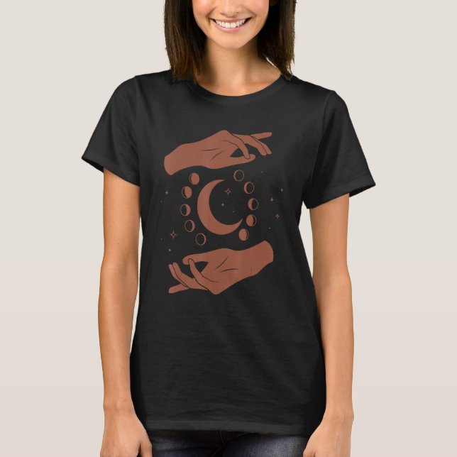 Goddess Healing Hands Moon Light Worker T Shirt (Framsida)