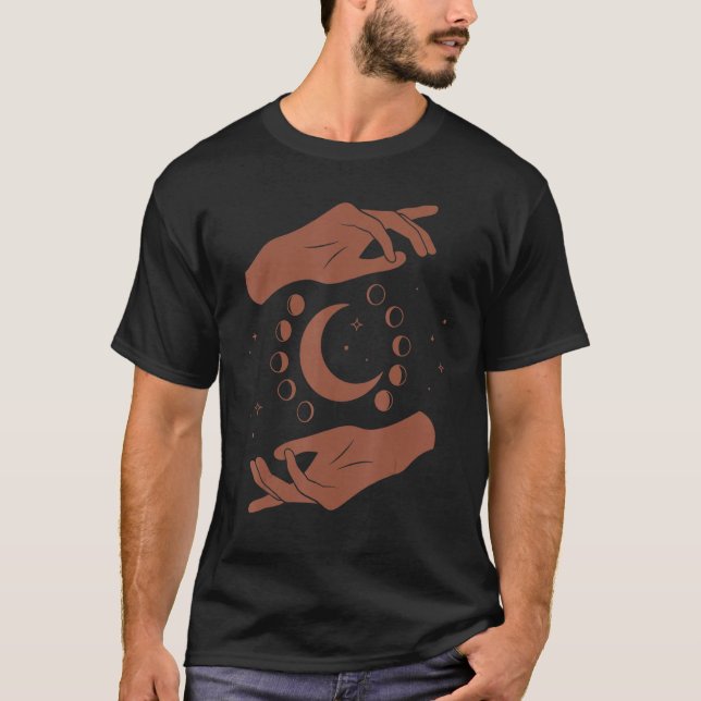 Goddess Healing Hands Moon Light Worker T Shirt (Framsida)
