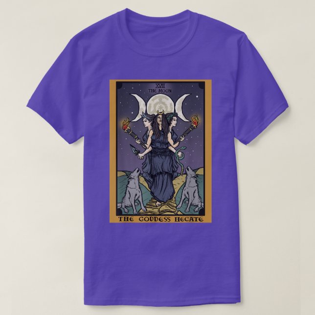 Goddess Hecate Tarot Card Triple Måne Wiccan P T Shirt (Design framsida)
