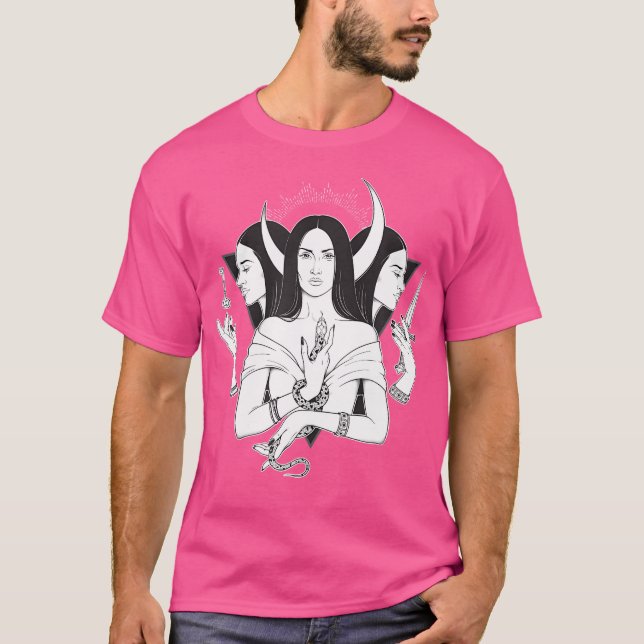 Goddess Hecate Triple Måne Goddess Pagan Wicca Tri T Shirt (Framsida)