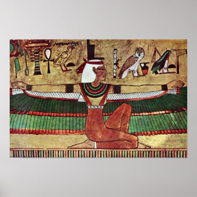 Goddess isis, av Ägyptischer Maler Um 1360 Poster (Framsidan)