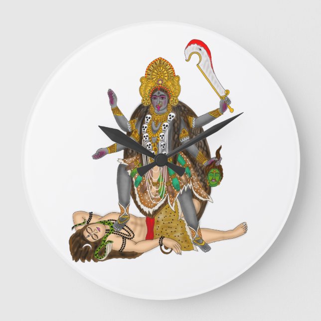Goddess Kali Clock Stor Klocka (Framsida)