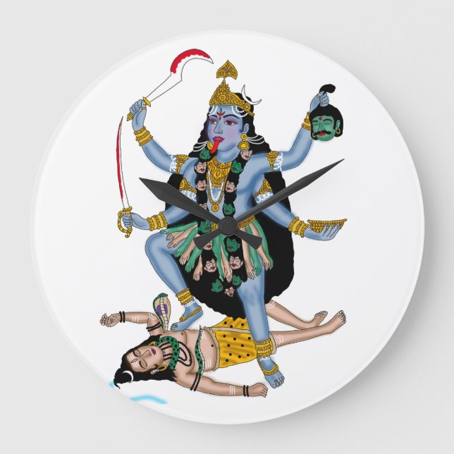 Goddess Kali Clock Stor Klocka (Framsida)