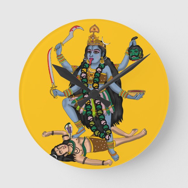 Goddess Kali Wall Clock Rund Klocka (Framsida)