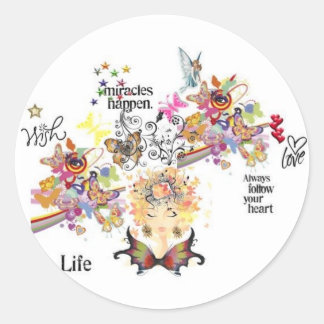 Goddess KÄRLEK Stickers Runt Klistermärke