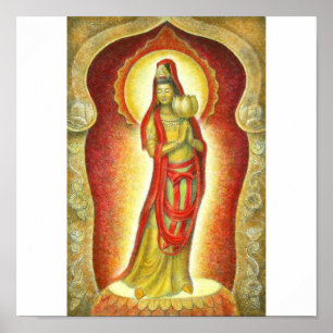 Goddess Kuan Yins Lotus Poster