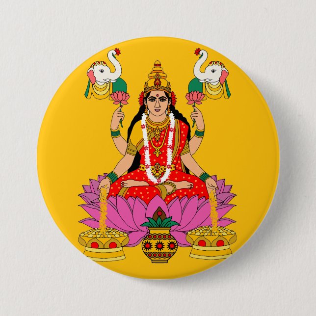 Goddess Lakshmi Button Knapp (Framsida)
