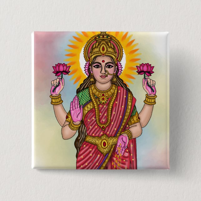 Goddess Lakshmi Button Knapp (Framsida)