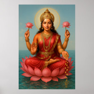 Goddess Lakshmi Divine Energy of Wealth & P Poster