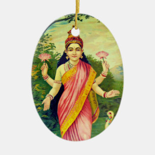 Goddess Lakshmi Julgransprydnad Keramik
