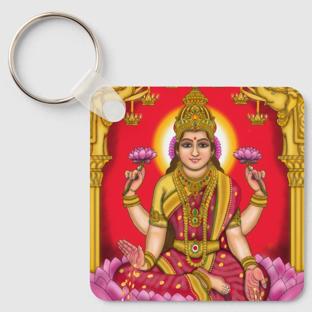 Goddess Lakshmi Keychain Nyckelring (Framsida)