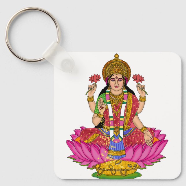 Goddess Lakshmi Keychain Nyckelring (Framsida)